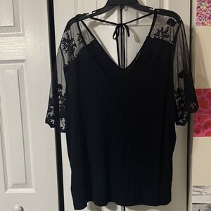 Willow Black Lace Detail Blouse